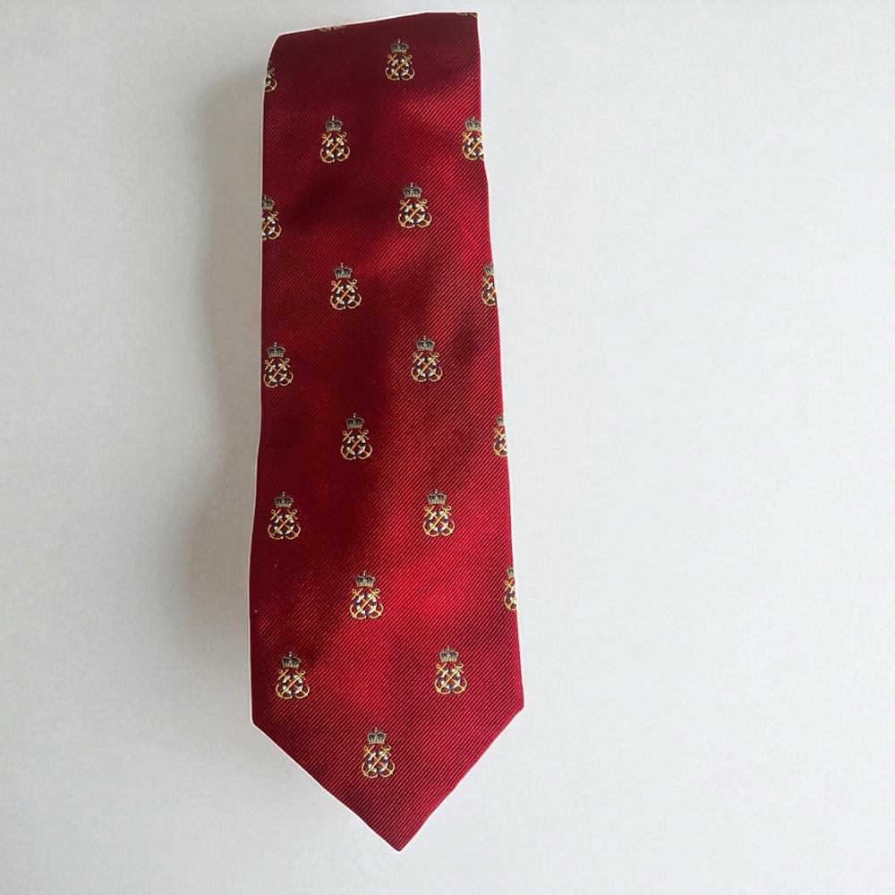 Polo by Ralph Lauren Red Tie with Crest Design
